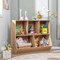 Costway 5-Cubby Kids Toy Storage Organizer Wooden Bookshelf Display Cabinet Natural/White
